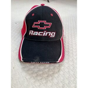 Vintage Chevy Racing Hat Black And Red Embroidered